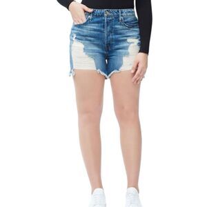 Good American Bombshell Distressed Denim Short Size 10/30